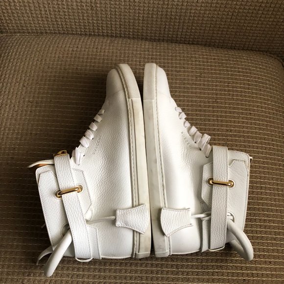 BUSCEMI Men\'s White Leather High-Top Sneakers main image 4